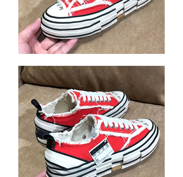 Buono Scarpe/парусиновые кроссовки на платформе для мужчин и женщин; Повседневные кроссовки для пар; Модная брендовая женская обувь; кроссовки с кисточками; большие размеры; 44EU