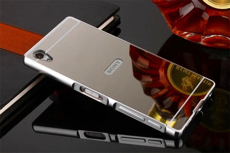 Чехол для Sony Z 5 металлический каркас с двойным зеркальным покрытием Жесткий Xperia Z5