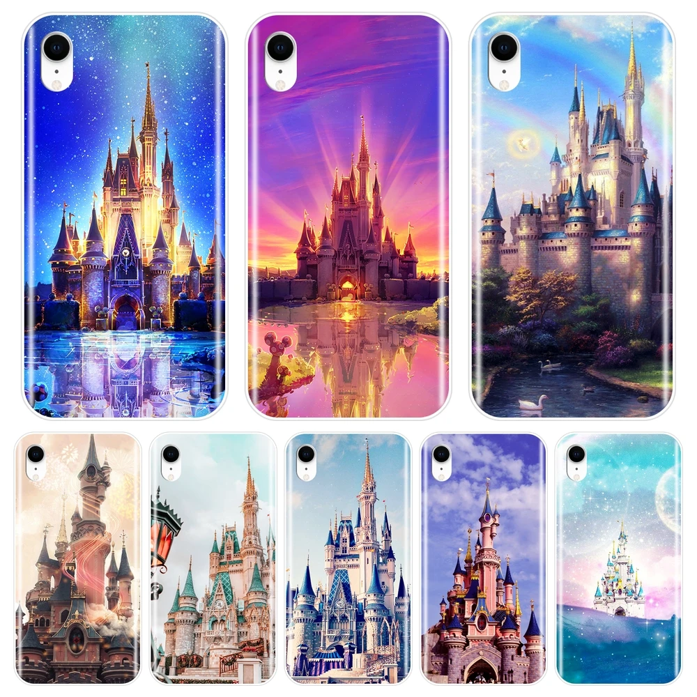 ТПУ чехол Золушки замок мультфильм телефон силиконовый для iPhone 6 S 7 8 X XR XS Max мягкая