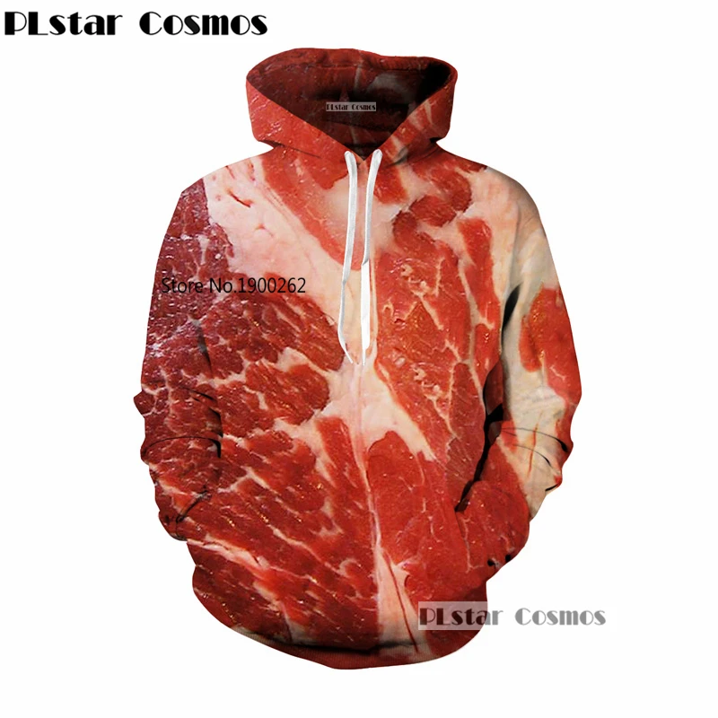 

PLstar Cosmos Raw Meat 2018 Funny style 3d Hoodies Print Men Women Streetwear hoody Sweatshirt size S-5XL