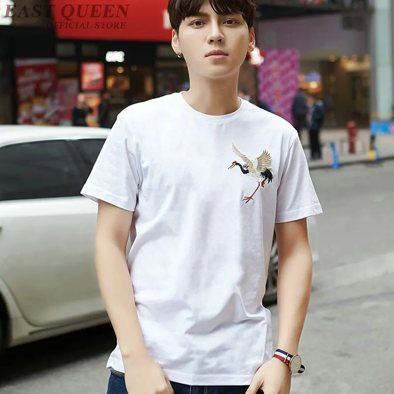 Мужская футболка с красным краном и вышивкой летняя 2019|Мужские футболки| |