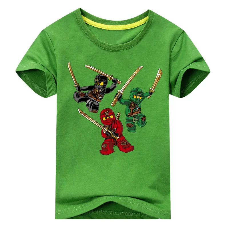 Green Shirt Детские футболки, одежда для детей, футболки с короткими рукавами, топы, одежда Прямая, футболки с рисунком для малышей, хлопковый костюм, DX078 - Цвет: Green Shirt