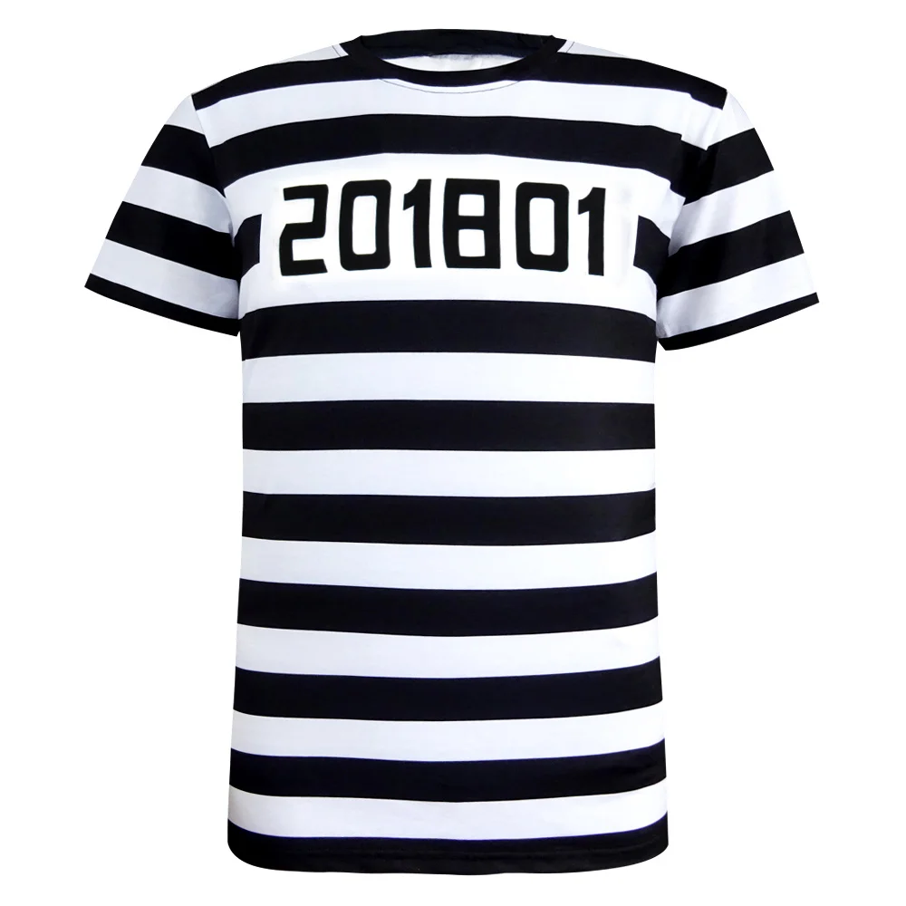 Prisoner Мужской костюм капитана, футболка, забавная, косплей, Хэллоуин, тройник, взрослый человек, топ, ковбой, пират, клоун, пилот, Униформа, карнавал, 3D размера плюс - Цвет: Prisoner