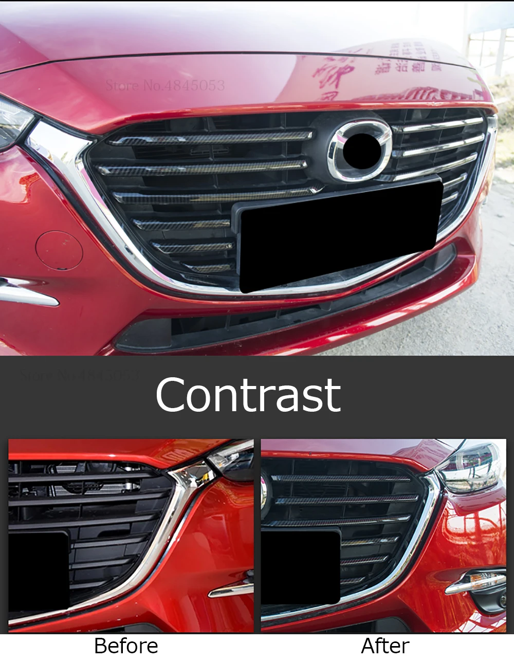 AITWATT для Mazda 3 AXELA 2017 2018 Автомобильная внешняя углеродное волокно Передняя