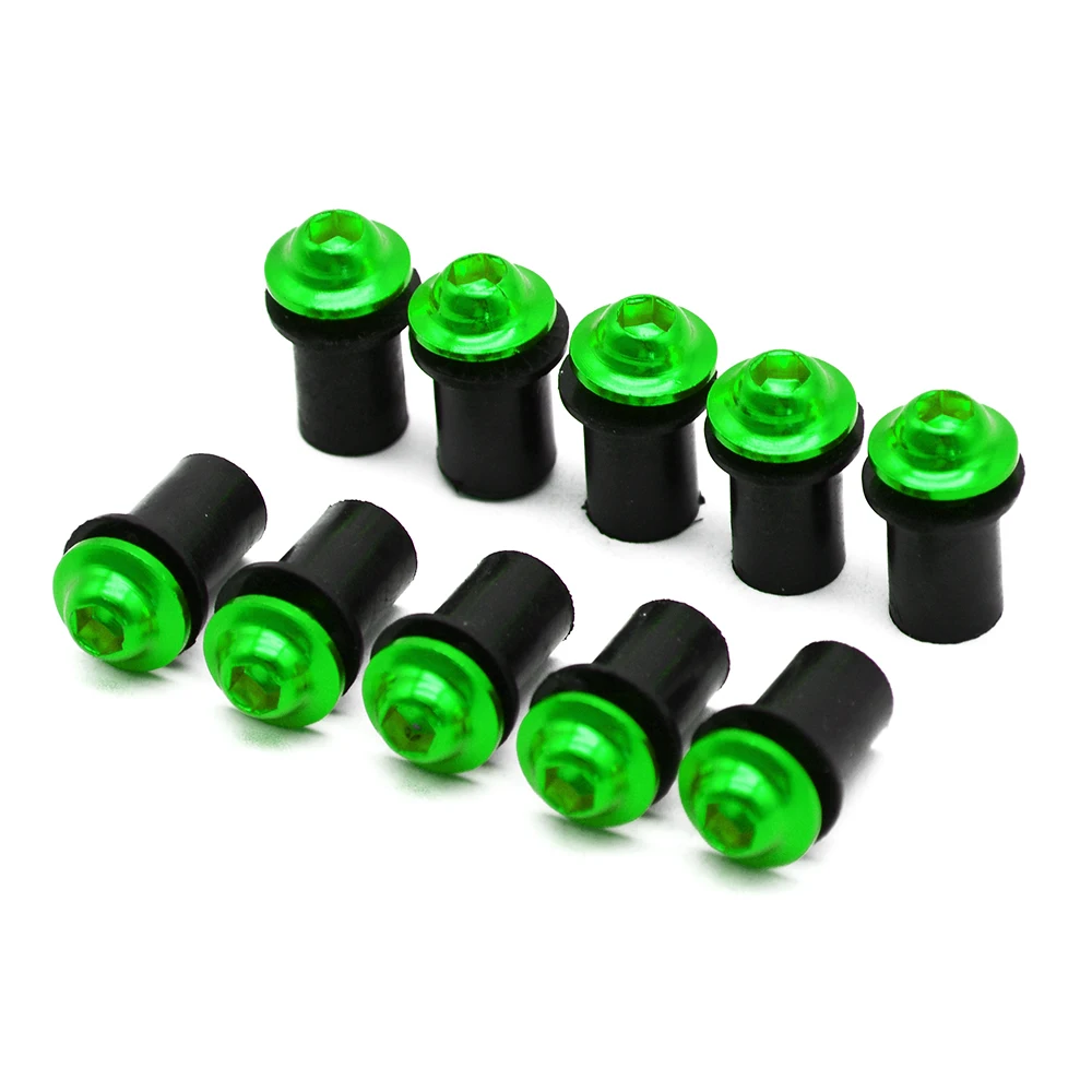 5MM Green Мотоцикл ветрового стекла болты для ветрового стекла винт комплект для Suzuki GSF GSF650 GSF1200 GSF1250 Bandit SV650 SV1000 GSX1400 SV 650 1000 - Цвет: 5MM Green