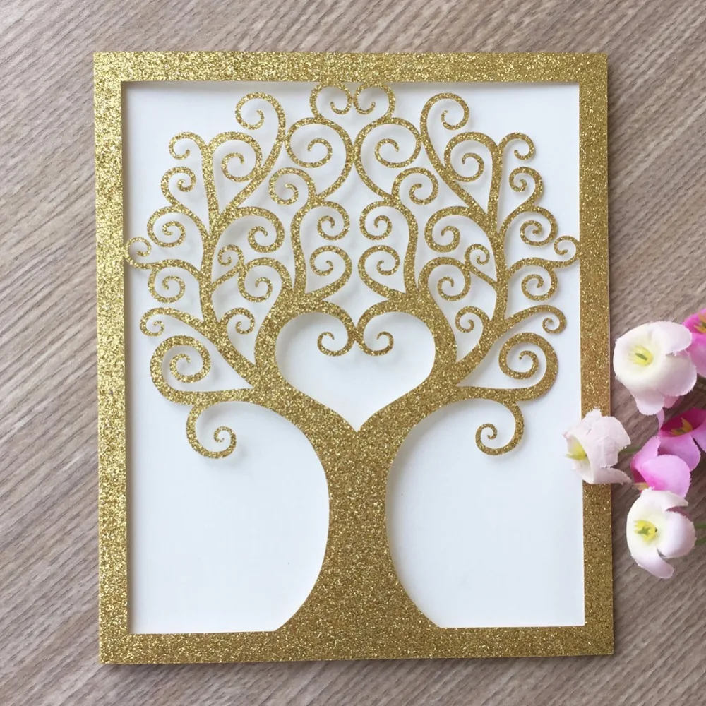 

20Pcs/Lot Laser Cut Heart Pattern Wedding Invitation Card Gift Card Greeting Card Birthday Party Invitation Card