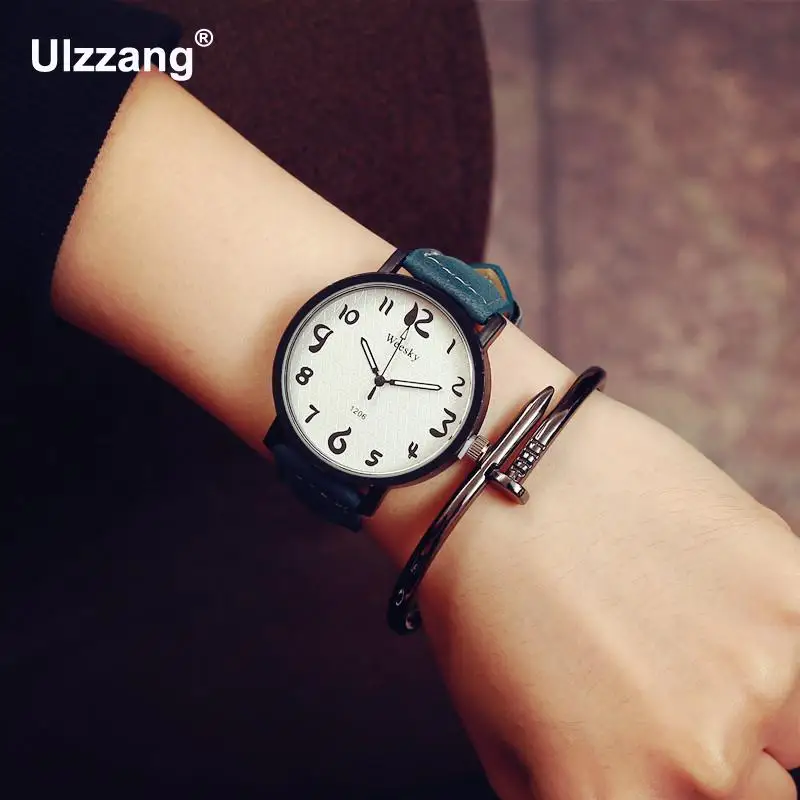 2018 модные повседневные новые ВИНТАЖНЫЕ КВАРЦЕВЫЕ ЧАСЫ Weesky часы с ремешком из