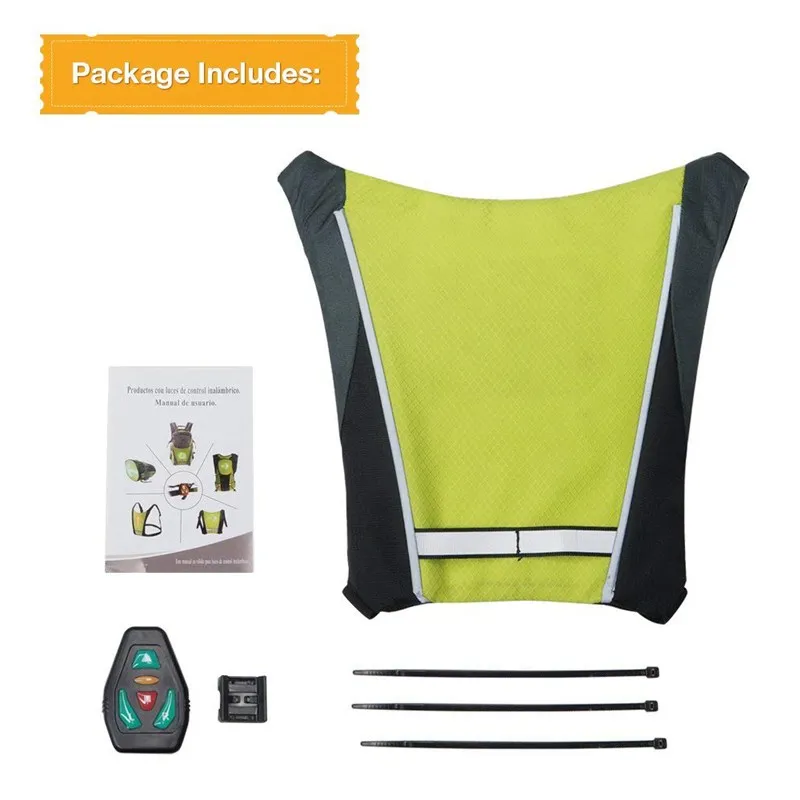 LED Cycling Bag/Backpack Widget with Remote Control Reflective Turn Signal Direction Indicator - Waterproof Safe for Bicycle | Электроника