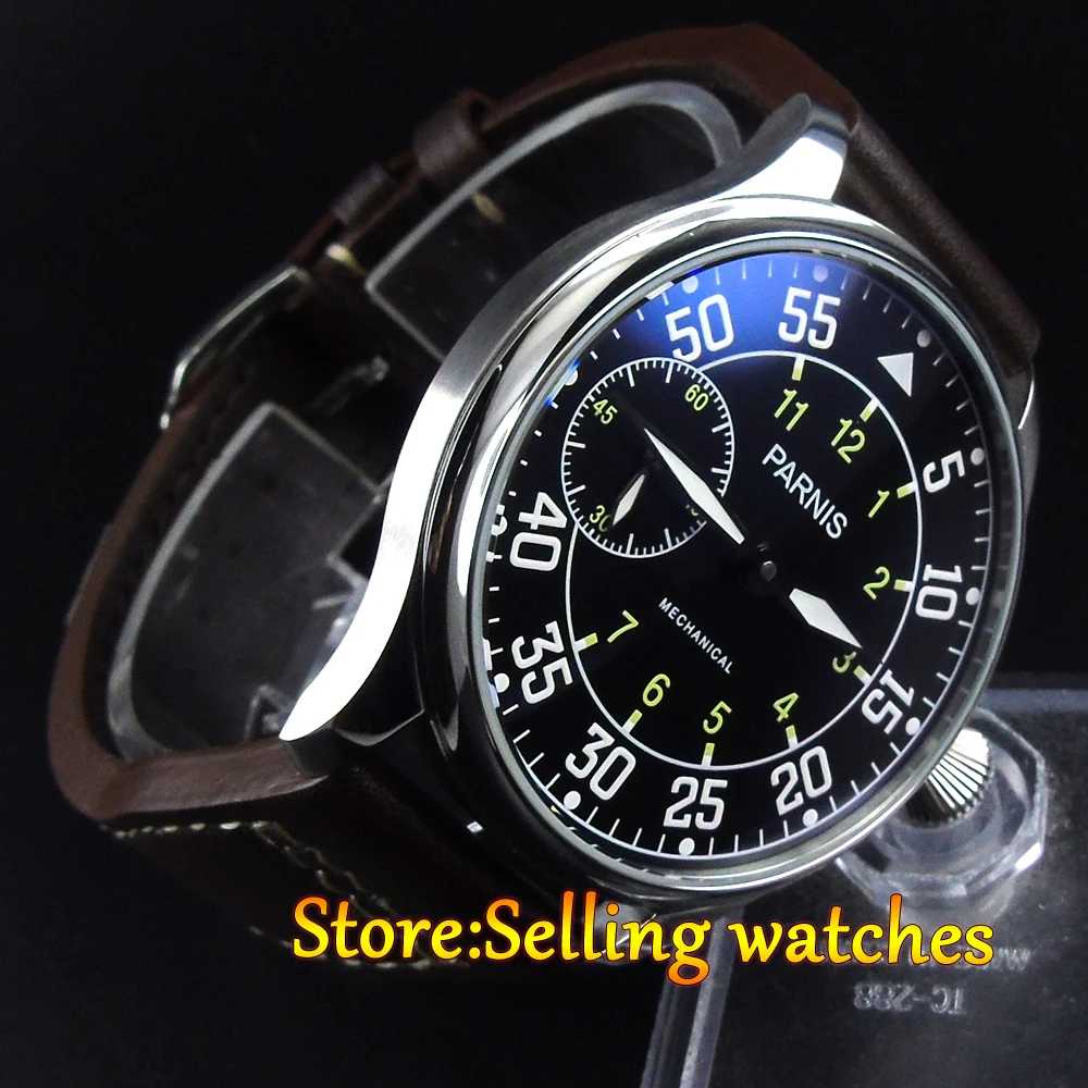 Механические Мужские часы с черным циферблатом parnis 6497 44 мм 3600|watch men|watch men mechanicalwatch