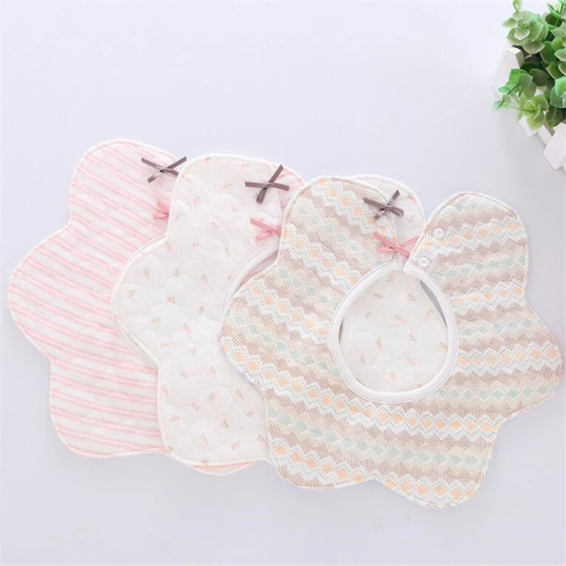 Baby Bibs Cotton Waterproof 360 degree Baby Girls Bibs Flower Saliva Towel Children's Bib Rice Bowl 0-12M