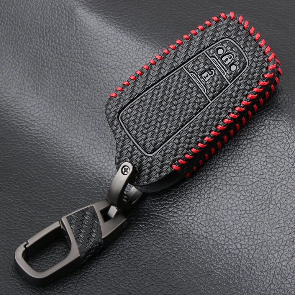 Кожаный чехол для дистанционного ключа автомобиля из углеродного волокна Toyota CHR C