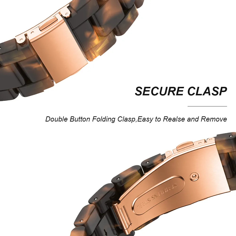 Браслет из смолы для Apple Watch Series 6 5 4 40/38 мм 44/42 с ремешком нержавеющей стали пряжкой