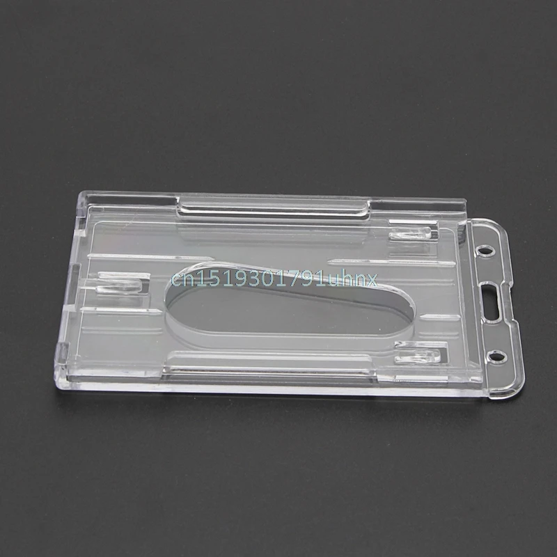 Жесткий пластиковый прозрачный горизонтальный чехол Бейдж с двумя боковыми