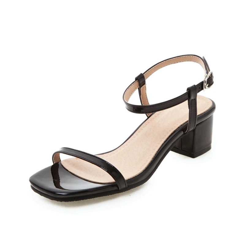 

ENMAYLA 2019 New Arrival Patent Leather Basic Party Shoes Women Sexy Solid Women Sandals Summer Size 34-43 LY2576
