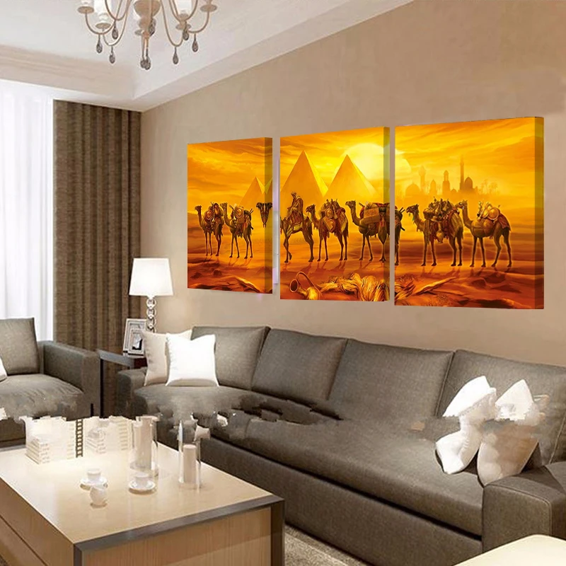 Египетские пирамиды печать верблюдов Холст Картина маслом стены картины для