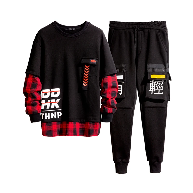 M-3XL 4XL весна-лето 2019 мужской спортивный костюм модный со штанами шаровары для бега