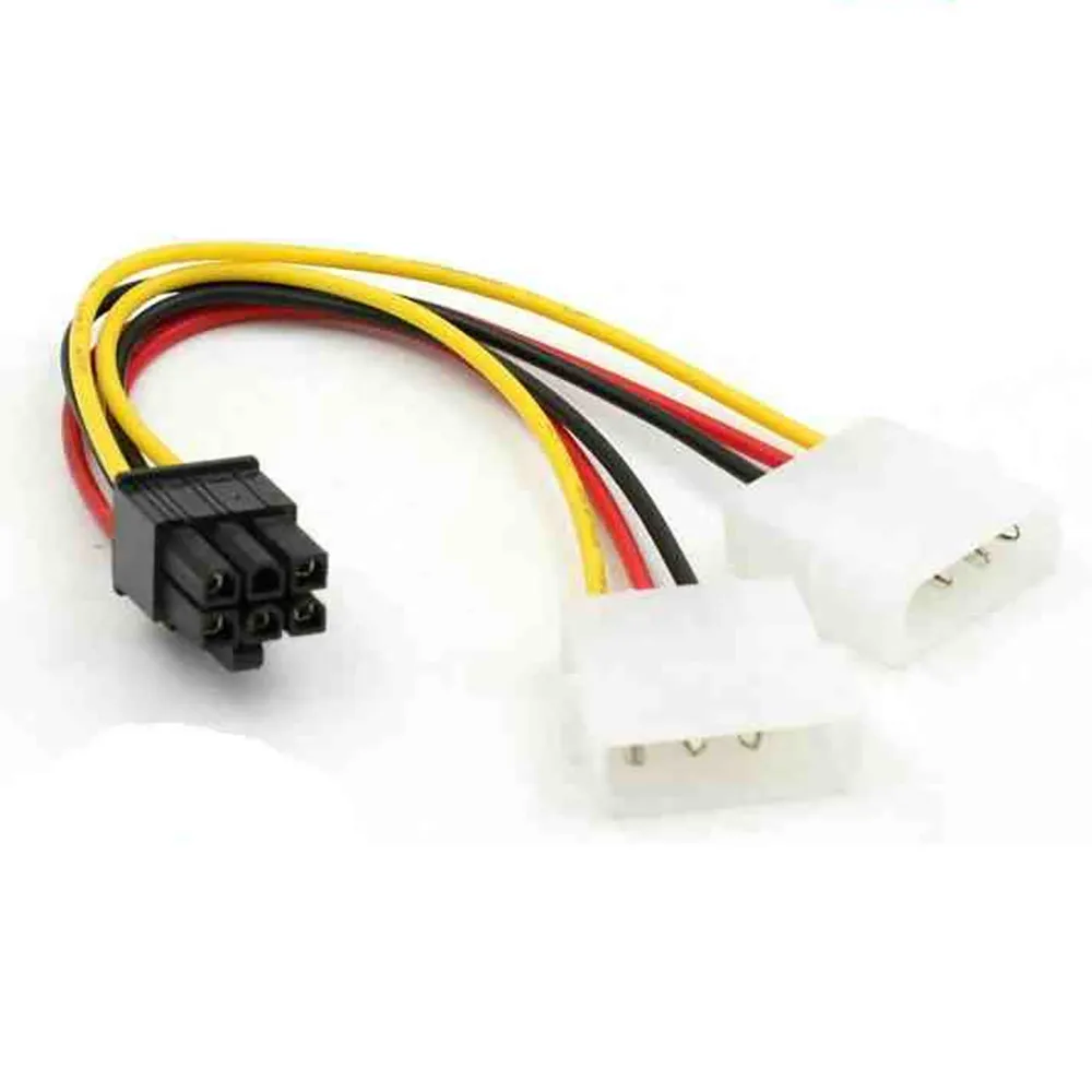 ATX IDE Molex Power Dual 4-6-Pin PCI Express PCIe адаптер для видеокарты кабель конвертер питание