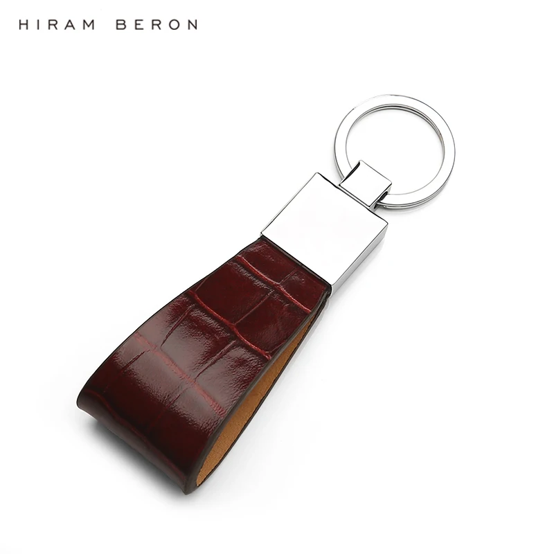 Мужской брелок Hiram Beron из натуральной кожи металлическое кольцо с именем под