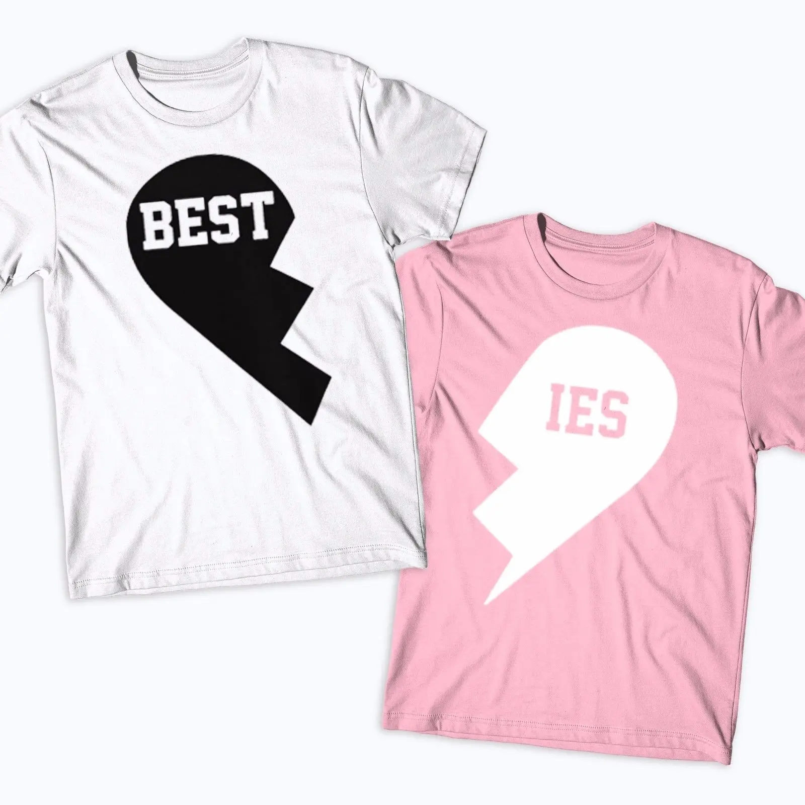 Лучшие Besties друзья футболка Tumblr Bff соответствующие сердца набор Рождество