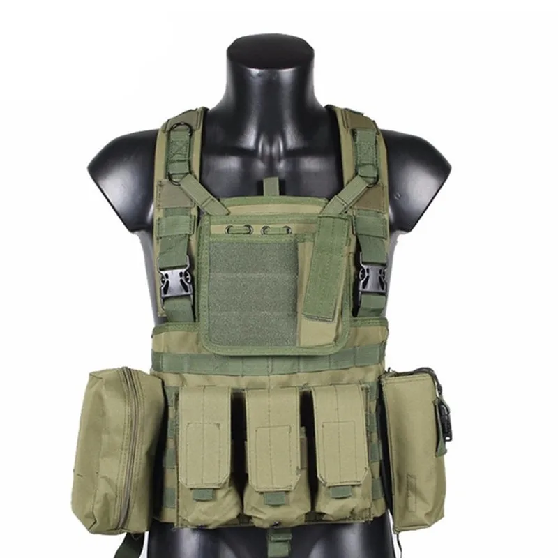Military Tactical Vest Army Airsoft Molle Combat Hunting with Pouch Assault Plate Carrier CS Outdoor Jungle Equipment | Спорт и