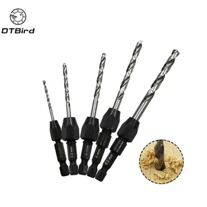Набор быстрорежущих Сверл С шестигранным хвостовиком, метрическое сверло с 2 мм до 6 мм с закручиваемой стальной пластиной, сверло с резьбой, сверло с 6542 ядром, DT6, 5 шт.