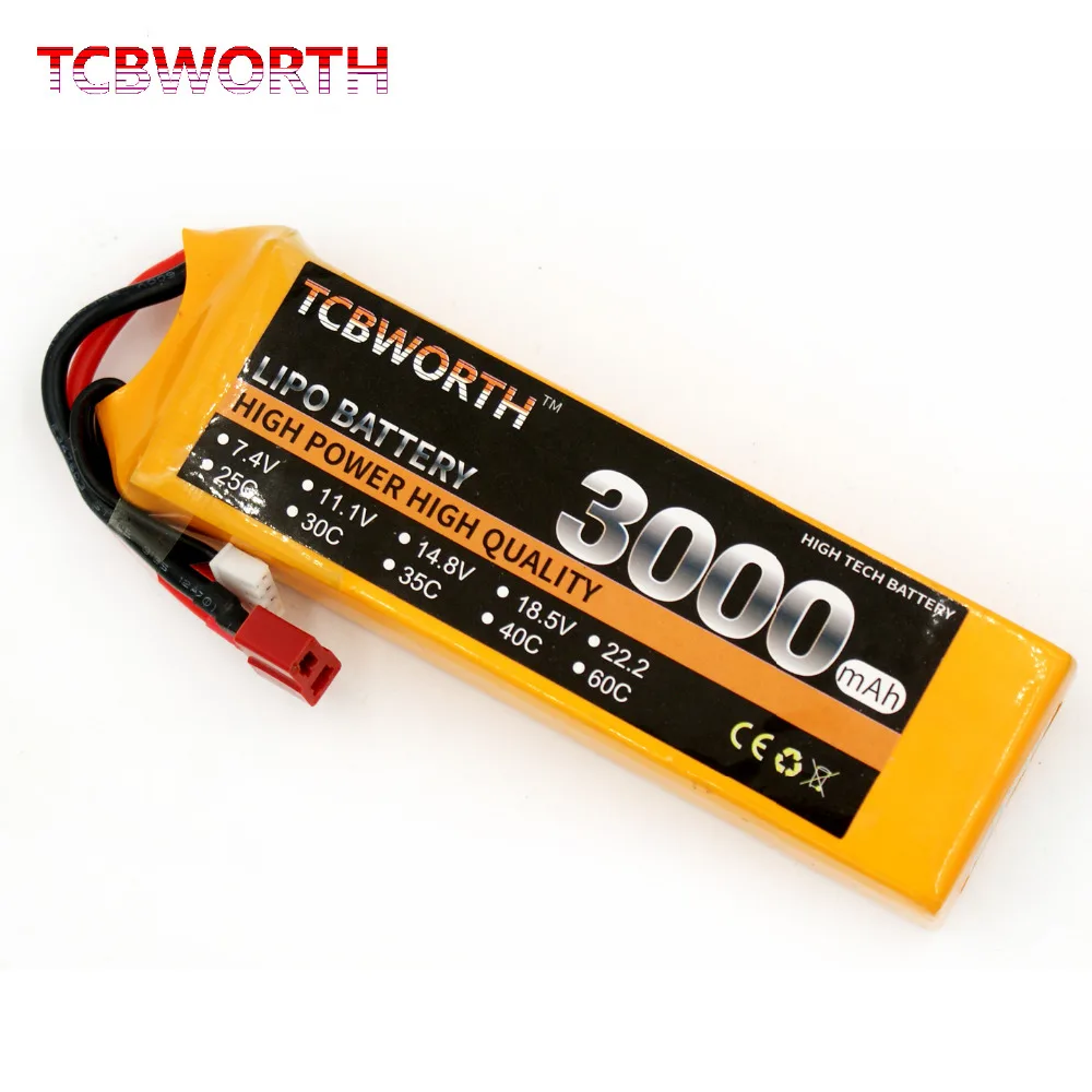 TCBWORTH 3S 11 1 В 3000 мАч 40C 60C радиоуправляемый самолет LiPo батарея для радиоуправляемого