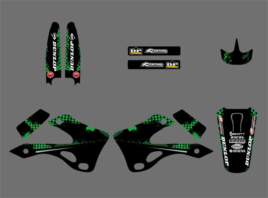 NICECNC 0224 команда графики и фоны наклейки Наборы для Kawasaki KX125 KX250 1999 2000 2001 2002 KX 125