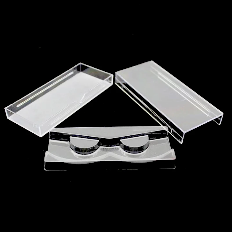 50 pcs/lot Acrylic Eyelash Pull type Storage Case Packing Box for Magnetic Eyelash box Transparent Lid Clear Tray High Quality