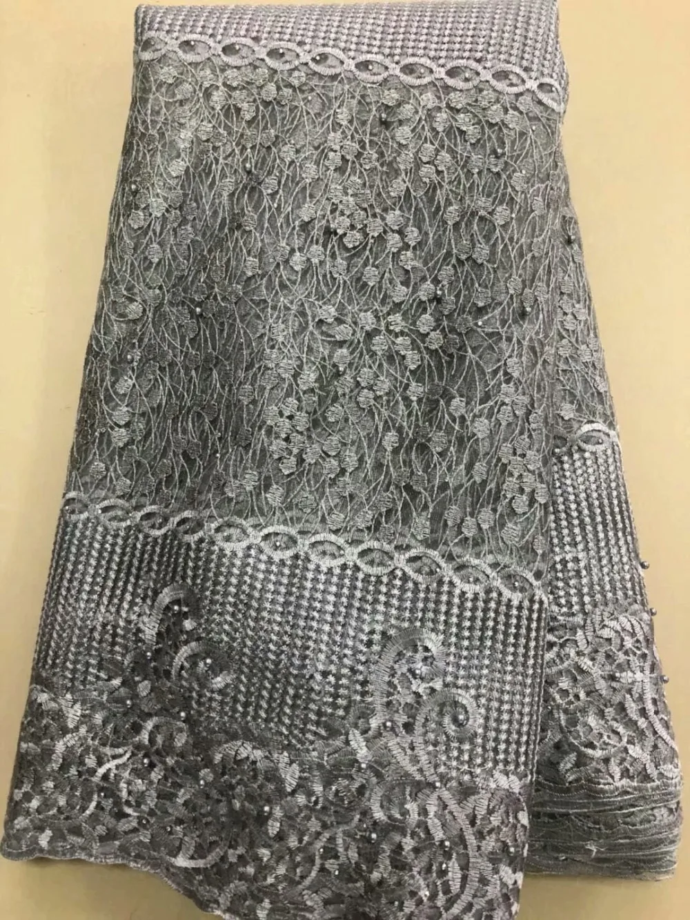 High-end fashionable Nigerian Laces Fabrics High Quality African handcut Beads Fabric Wedding French Tulle Lace Royal blue | Дом и сад