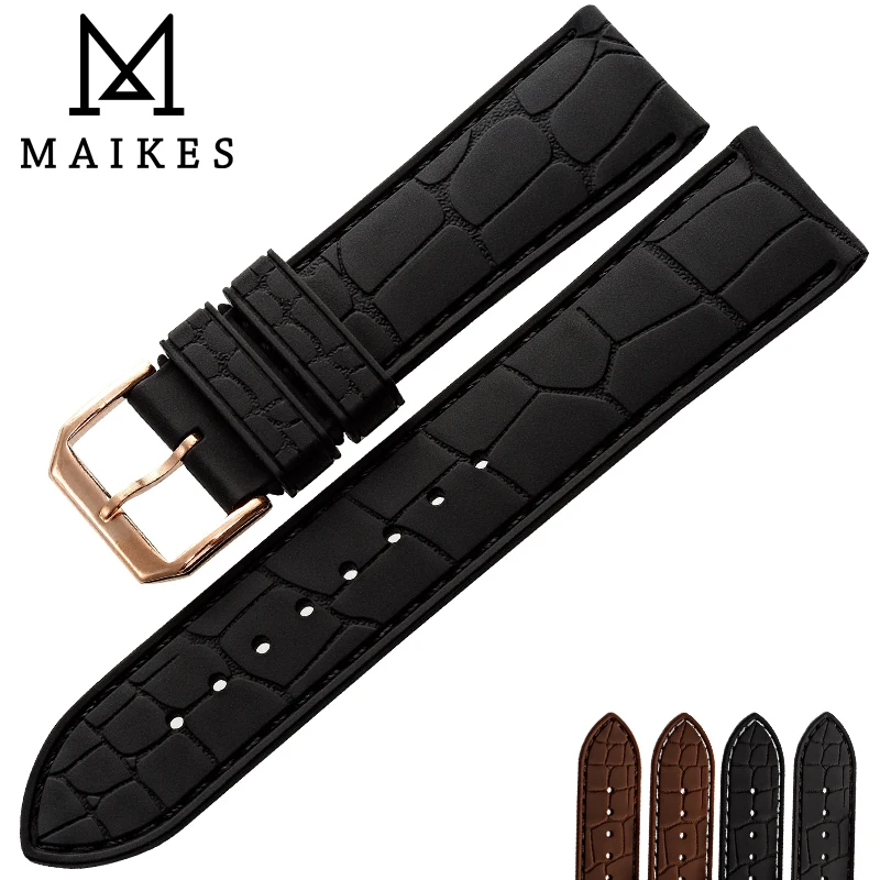 MAIKES сменный ремешок для часов коричневый черный силиконовый спортивного