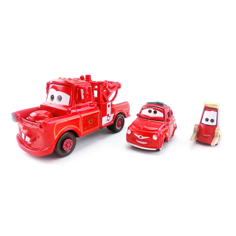 

3pcs Disney Pixar Cars Diecast Rare Fire Control Mater/Luigi/Guido Diecast Cars 1:55 Disney Toy Great Collection Kid Best Gift