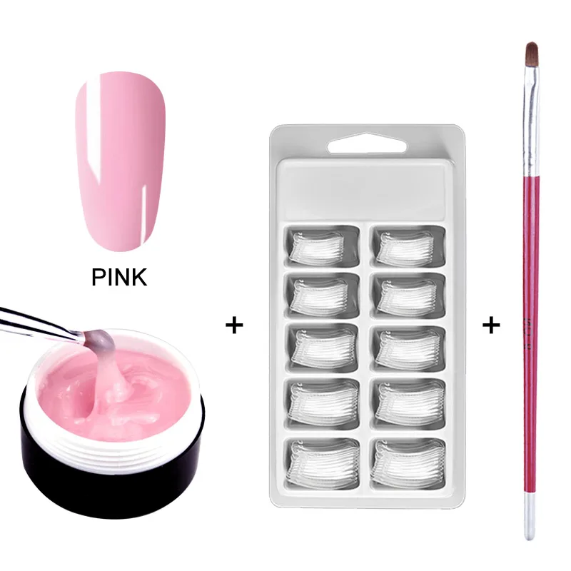 Set07 Pink MIZHSE УФ-гель полигель-лак для ногтей полигель-набор для рисования ногтей лак для наращивания акриловый дизайн ногтей кристалл УФ-смола строительный Гель-лак - Цвет: Set07 Pink