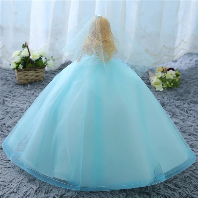 Mini Bride Trailing Wedding Doll Dream Princess Evening Party Clothes Wears Long Dress Set Child Birthday Present Girl's Gift | Игрушки и
