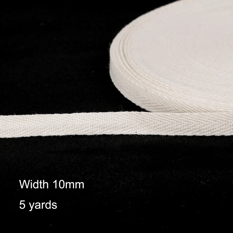 10mm Natural 5 ярдов/партия высокое качество белый ремень хлопок тесьма 10-50 мм елочка узор ленты DIY упаковка швейная одежда аксессуары - Цвет: 10mm Natural