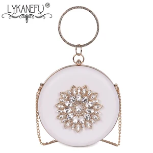 LYKANEFU, вечерняя сумочка круглой формы, Маленькая женская сумка-тоут, клатч, Женская сумочка, свадебные клатчи вечерние кошелек на цепочке, сумки на плечо