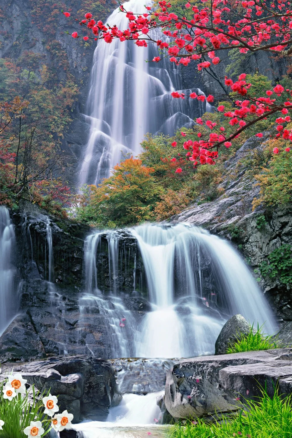 

Cortina Waterfall scenery Blackout 3D Window Curtains Bedroom living room kitchen Home Decoration window 3D curtains