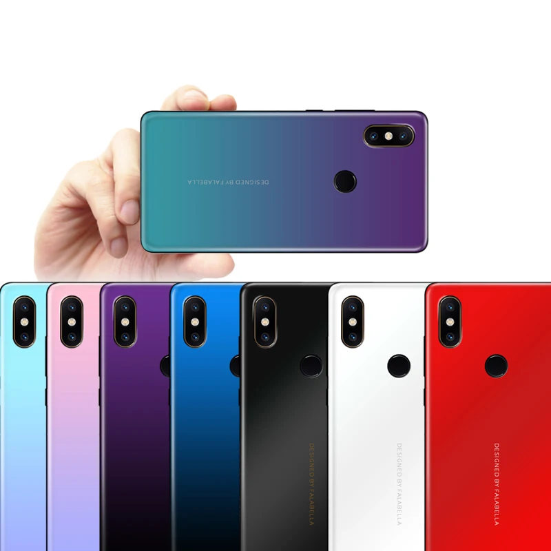 Gradient Aurora Tempered Glass Cases for Xiaomi Mi 8 Case 6.21'' Luxury Colorful Smooth Protector Cover Mi8 Bumper |