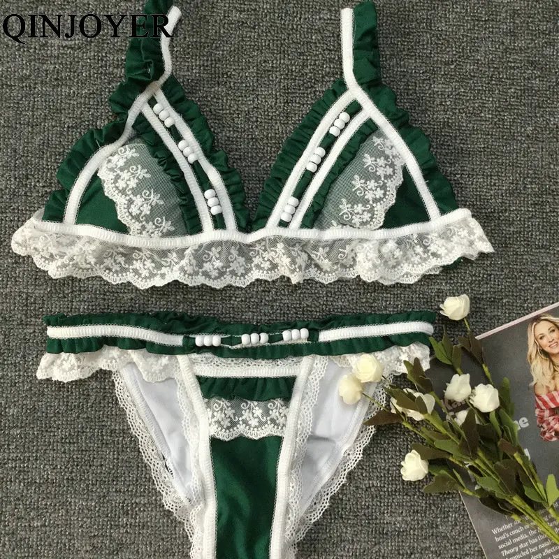 QINJOYER Sexy Micro Bikini Set Lace Up Brazilian Swimsuit Women 2019 Thong Bathing Suits Halter Mini Push Swimwear | Женская одежда