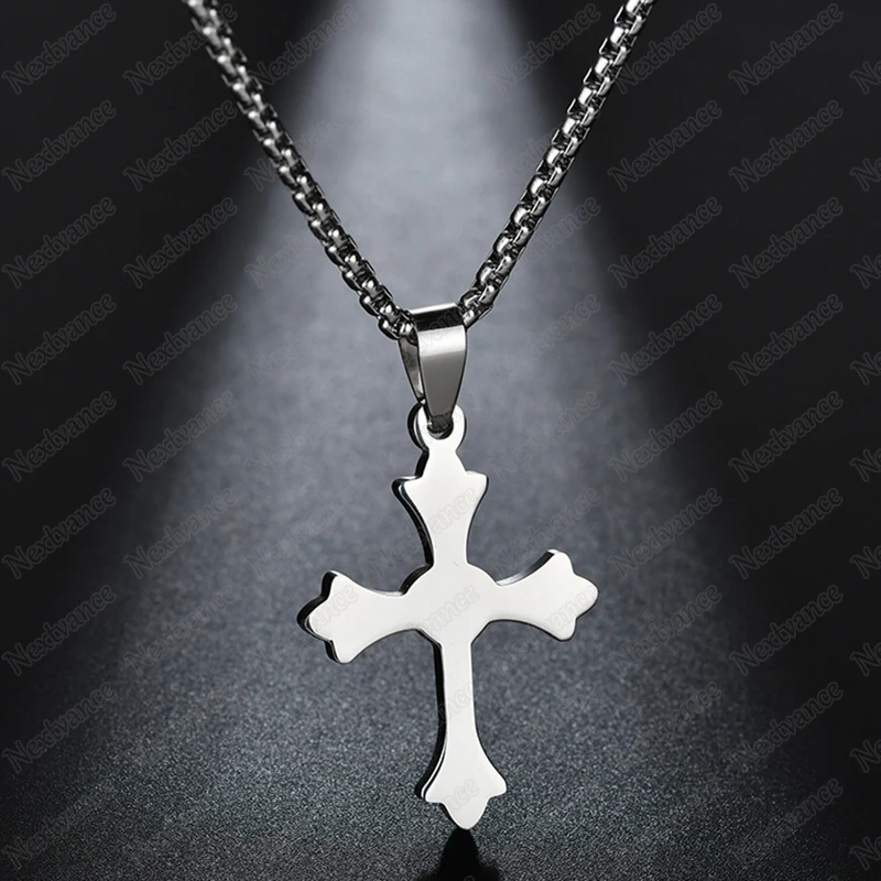Простые Подвески Nextvance Jesus Cross ожерелья серебряного цвета из нержавеющей стали