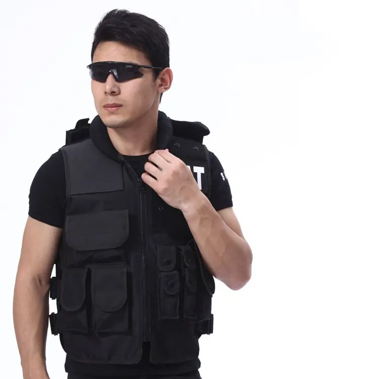 s 60 см военный тактический жилет черный Открытый SWAT FBI высокое качество защитный боевой полицейский Оборудование безопасности тренировочный жилет - Цвет: s
