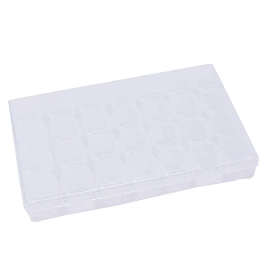 1Set 28 Lattice Plastic Nail Tool Decorations Empty Storage Case Box 100% brand new and high quality Clear 5 |