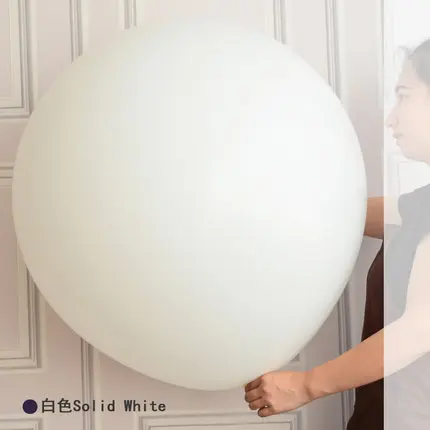 white 12 шт./лот, круглые шары, 36 дюймов, 90 см, большие шары, латексные, для дня рождения, вечеринки, для детского душа, Свадебный декор, надувные гелиевый воздух, шары - Цвет: white