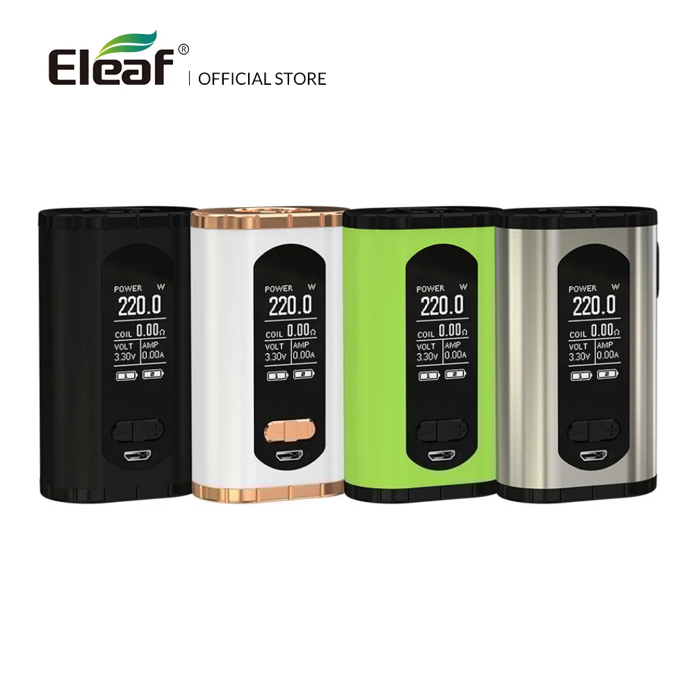 Оригинальный Eleaf Invoke Box MOD 220 Вт большой 1 3 дюймовый экран дисплея 510 нить vape mod