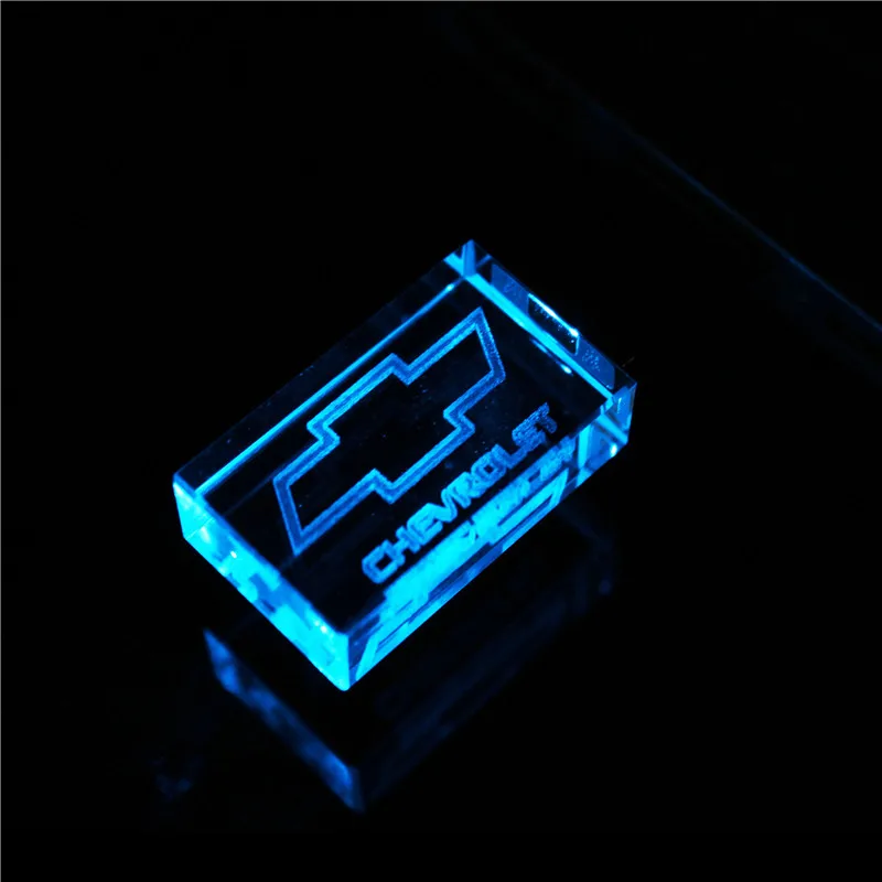 Bleu 64GB usb2.0 металлический кристалл Chevrolet ключ модель автомобиля USB флэш-накопитель 4GB 8GB 16GB 32GB драгоценный камень ручка привода специальный подарок - Цвет: Bleu