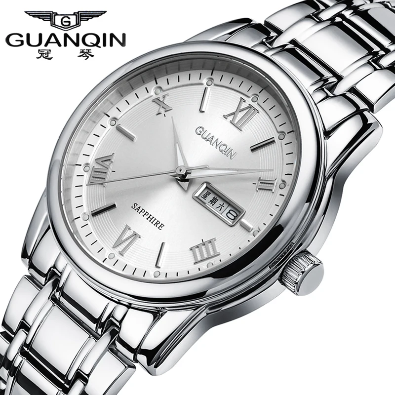 

Luxury Brand GUANQIN Watch Men Luminous Quartz Watches 30m Waterproof Dress Watch Stainless Steel Wristwatches for Men Clock