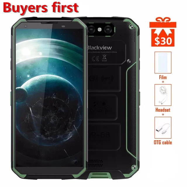 BLACKVIEW BV9500 IP68 водонепроницаемый 18:9 5 7 &quotСмартфон Android 8 1 MT6763T Octa Core 4 Гб + 64 ГБ 10000 мАч