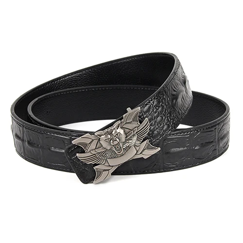 Aburo новые джинсы riem ковбой Классический Крокодил stijlvolle riemen mannen glad gesp taille riem джинсы - Цвет: 6