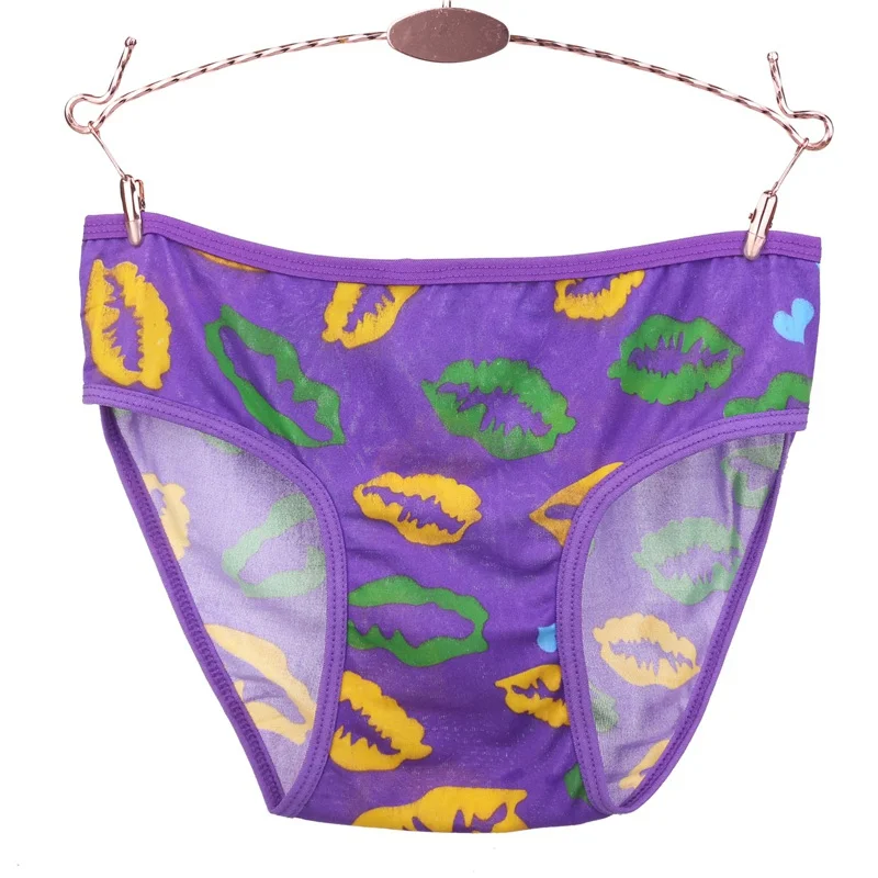 Хит продаж модные трусики с принтом губ контрастные цвета бедра большие размеры