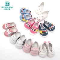 7cm shoes for doll fit 43 cm baby new born doll and american doll pink sneakers