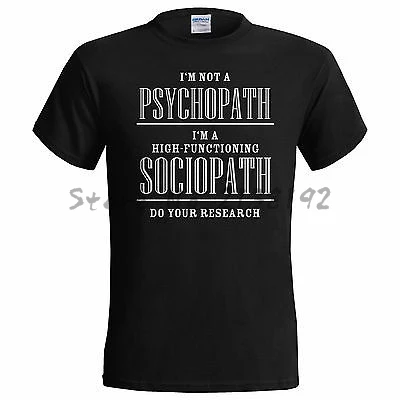 Футболка мужская с надписью Sherlock I'm Not A psyath a High Functioning модная рубашка рисунком